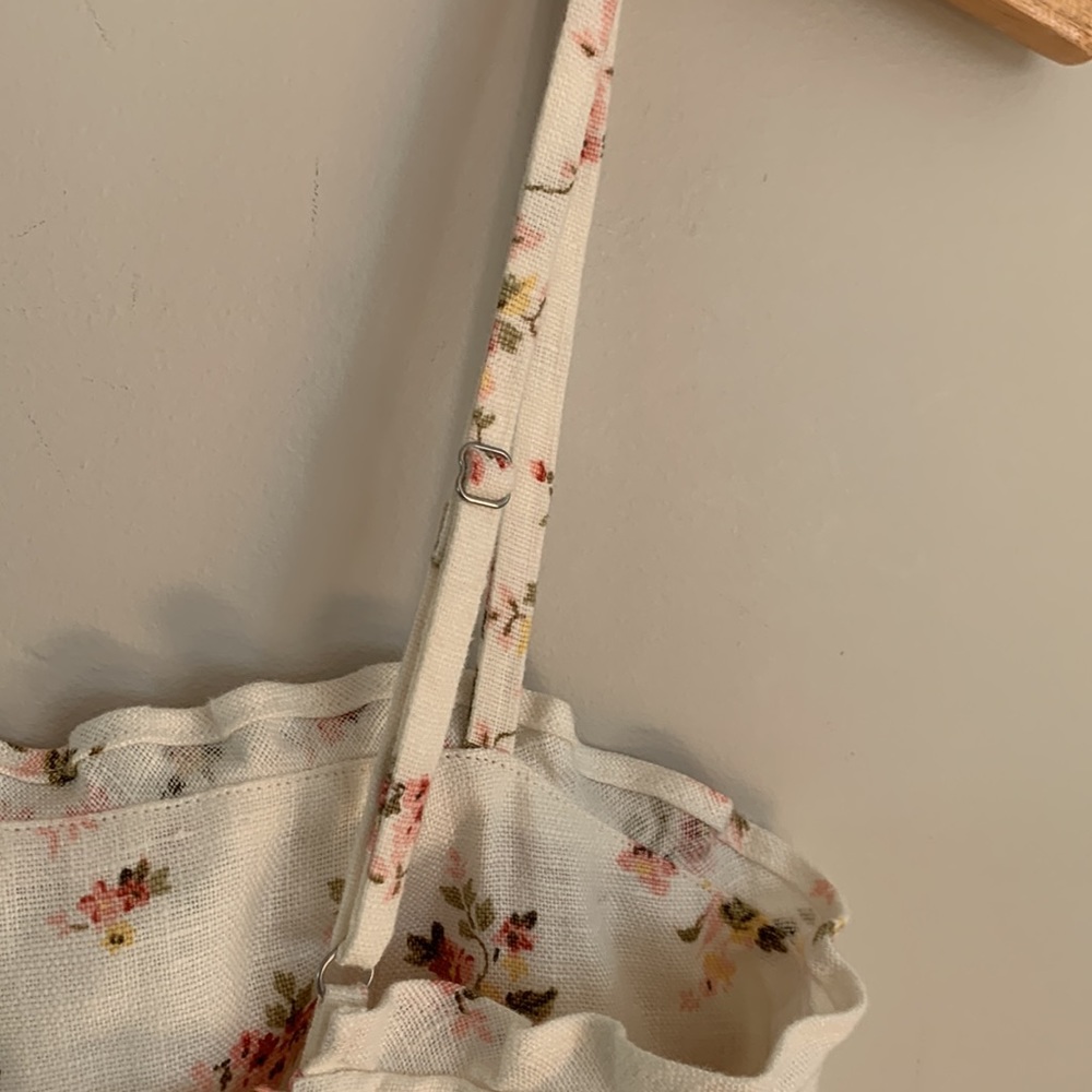 Reformation White Floral Mini Dress with Pink & Green Accents - Picture 8 of 11